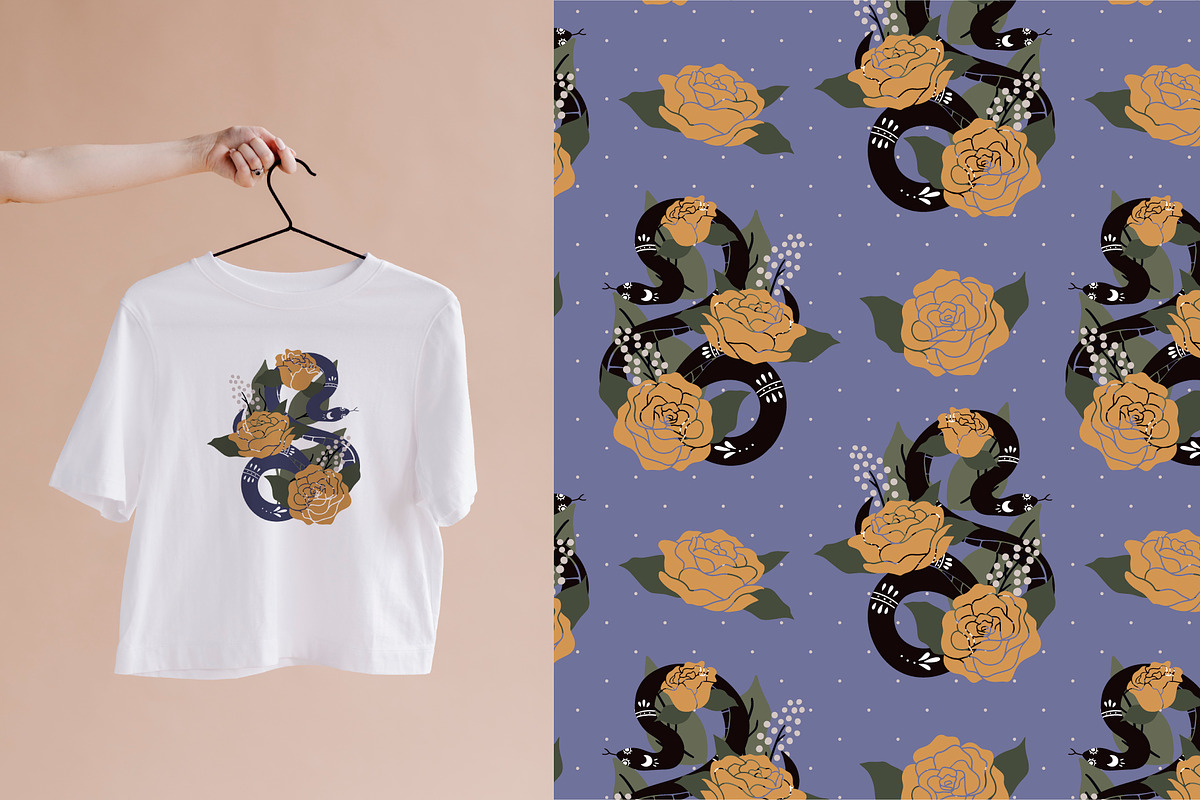 Modern snakes & Floral set., an Object Graphic by Alona Savchuk (Photo 12 of 14)