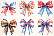 Red White Blue Coquette Bow Clipart, a Seasonal Illustration by Rose Art (Thumbnail 3 of 4)