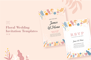 Floral Wedding Invitation Template V