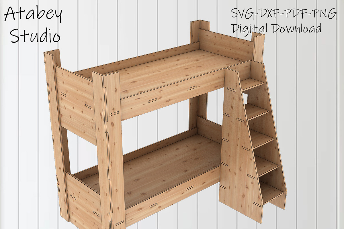 Bunk Bed Laser Cut File 324, a Graphic by AtacanDigital (Photo 1 of 3)