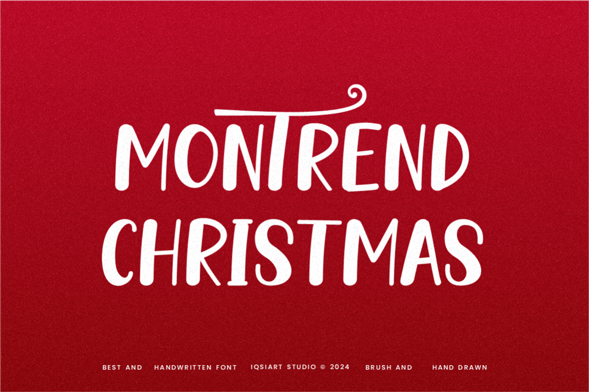 Montrend Christmas Font, a Handwritten Font by Iqsiart Studio (Photo 1 of 6)