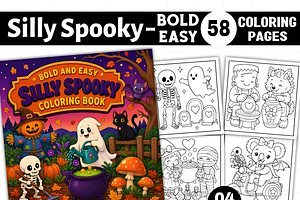 Silly Spooky Bold and Easy Coloring, a Seasonal Illustration by Coco Bloom