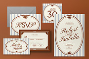 Blue Brown Wedding Invitation Set, an Invitation Template by graphicook (Thumbnail 3 of 3)