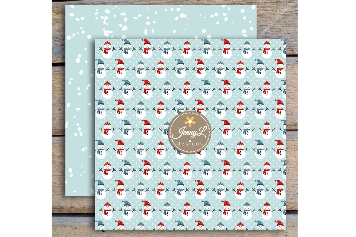 Winter Digital Papers Clipart, a Pattern Graphic by JennyL Designs