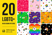 20 LGBTQIA+ Never Ending Patterns, a Pattern Graphic by karetniy (Thumbnail 1 of 8)