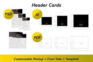 Header Cards Mockup Template