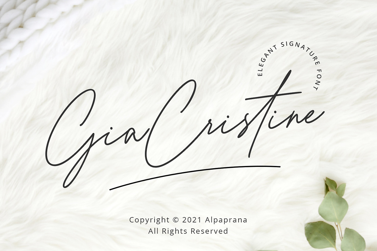 Gia Cristine -Elegant Signature Font, a Script Font by Alpaprana (Photo 1 of 9)