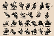 Vintage Retro Rodeo illustrations, an Object Illustration by Nocturnal Wolf (Thumbnail 6 of 17)