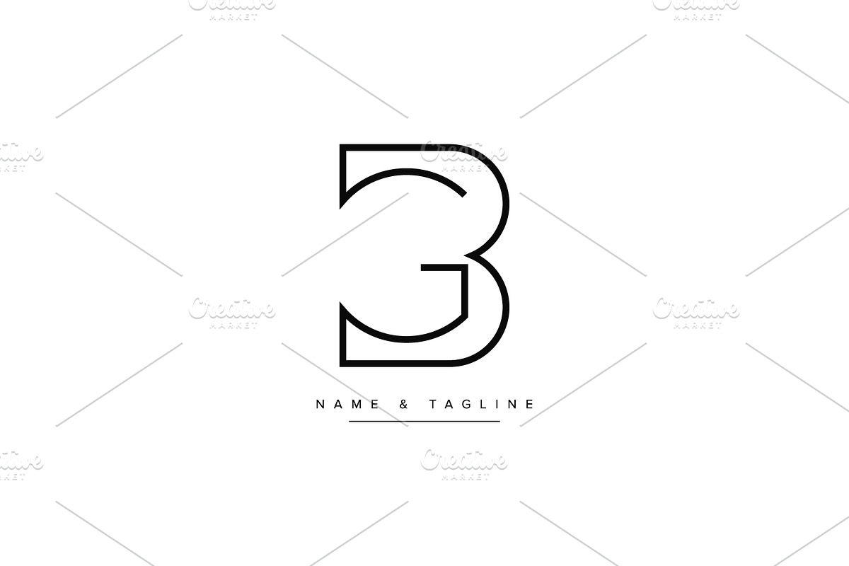 Initial letters BG or GB logo design, a Branding & Logo Template by Aleesher (Photo 2 of 2)