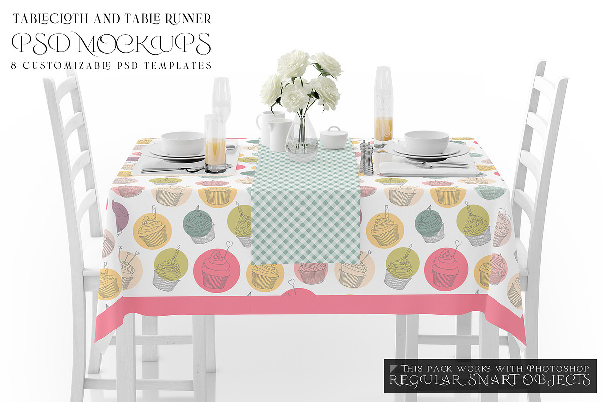 Tablecloth & Table Runner Mockups, a Household Mockup by mock-ups (Photo 1 of 21)