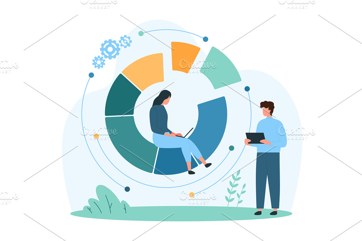 Pie chart analytics t iny data, a Finance Illustration by Flashvector