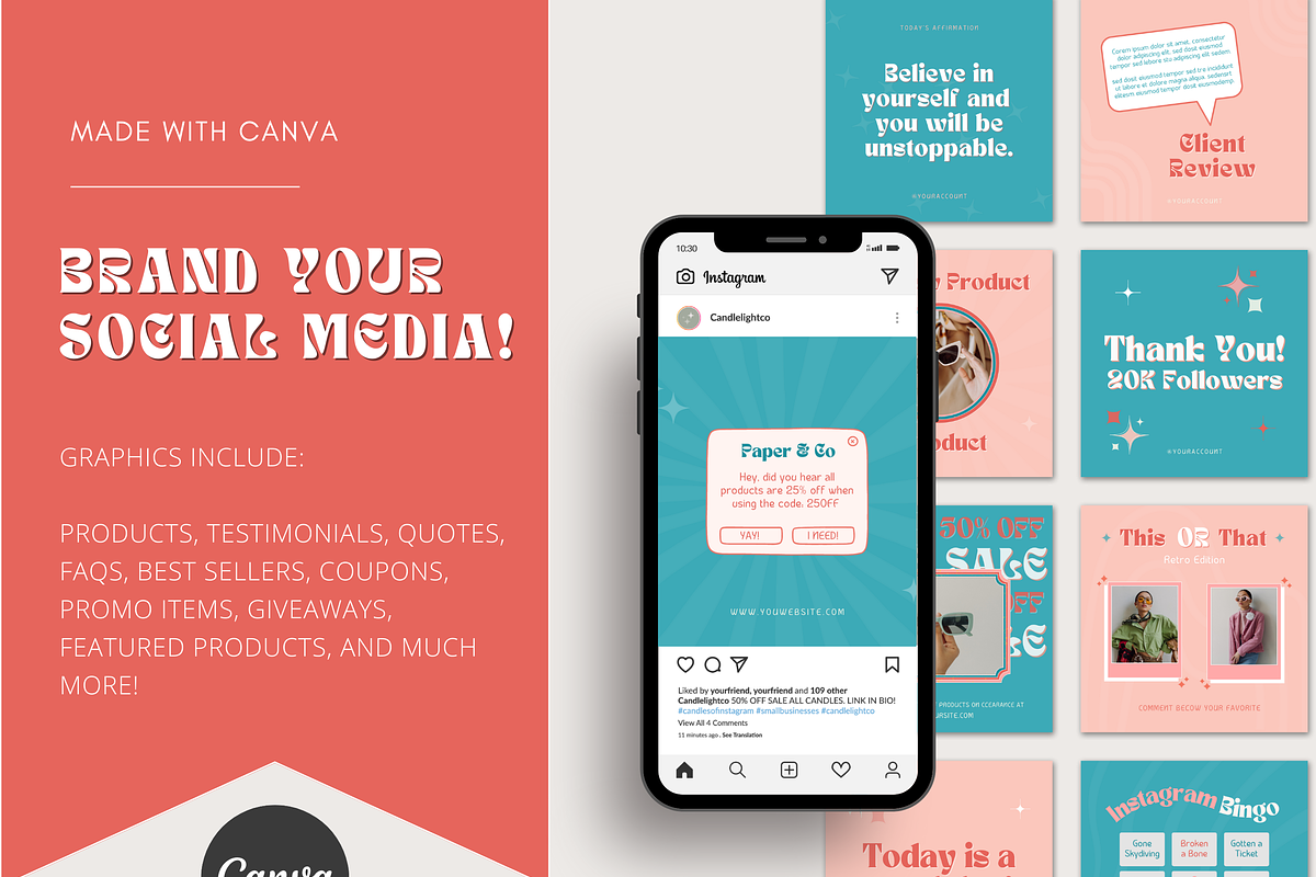 50 Instagram Post Templates - Canva, a Social Media Template by Gebers Marketing & Design (Photo 6 of 7)