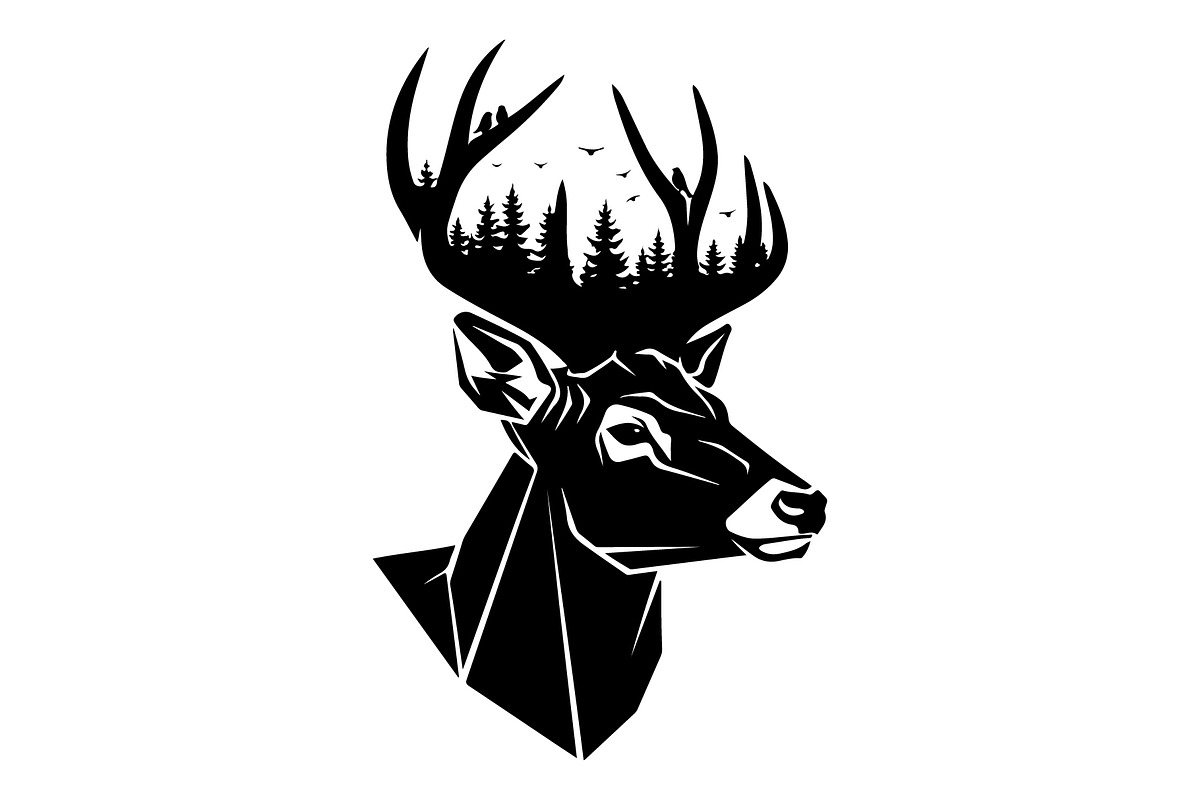 Deer Antler Silhouette Bundle, an Object Illustration by yasushie (Photo 6 of 31)