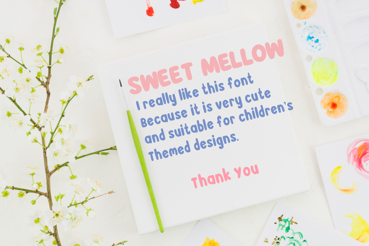 Sweet Mellow - Cute Rounded Font, a Sans Serif Font by KiddoGlyphs Studio (Photo 3 of 6)