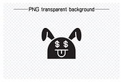 Cute Rabbit Emoticons Set, a Solid Icon by Designfour (Thumbnail 2 of 7)