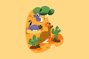 Zoo map design with animals + set, an Animal Illustration by PaperTrident (Thumbnail 3 of 7)