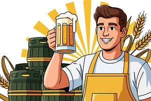 Happy Craft Brewer with a Mug of Foa, a Food & Drink Photo by angellodeco
