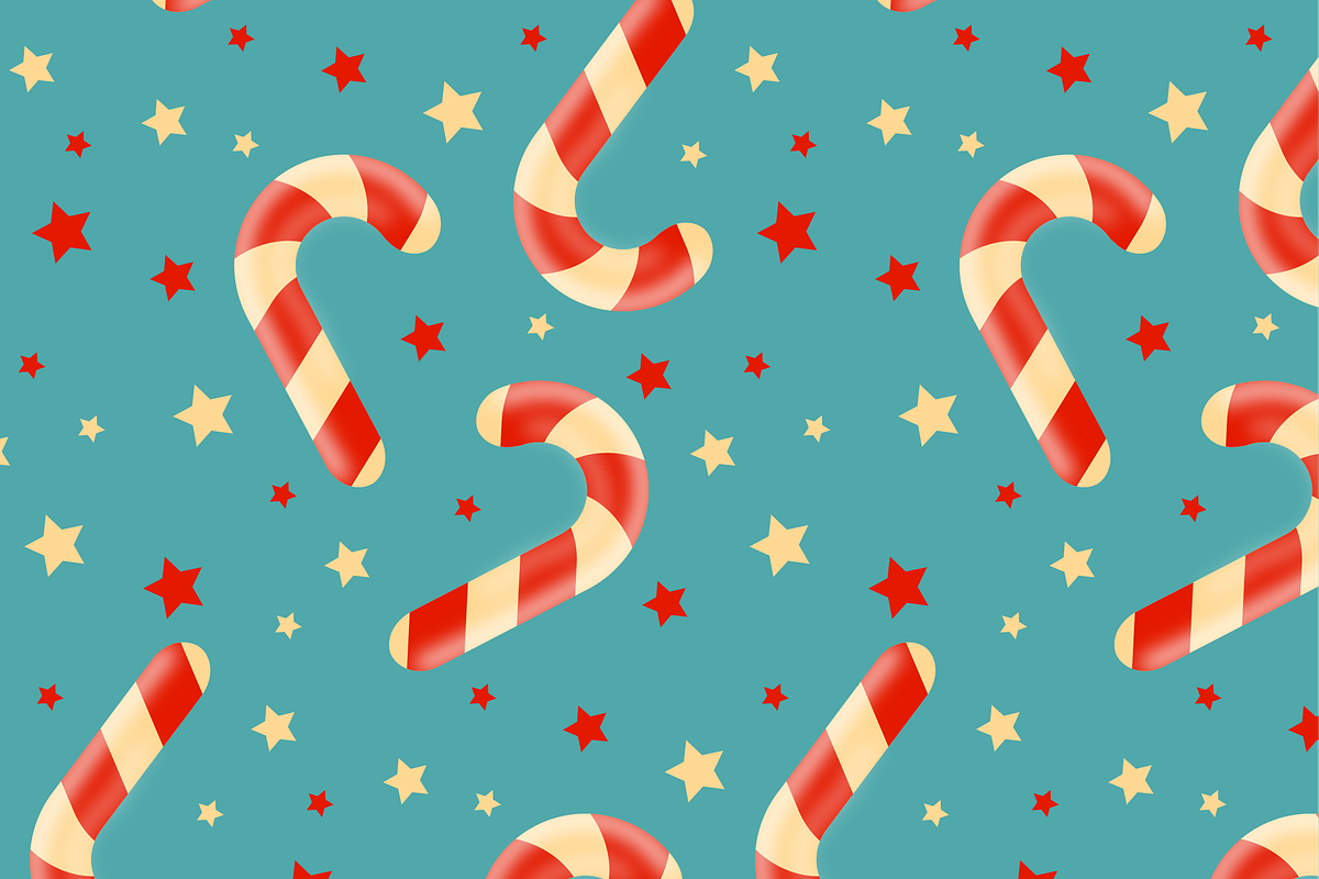 Seamless Christmas pattern with cand, a Texture Illustration by JYa_Design