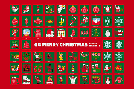 64 Merry Christmas Elements