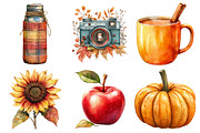 Cozy Fall Autumn Watercolor Clipart, an Illustration by Daily.Designs (Thumbnail 3 of 5)