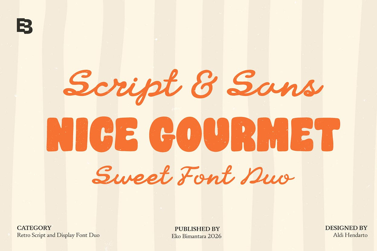 Nice Gourmet; Font Duo, a Handwritten Font by Eko Bimantara (Photo 1 of 10)