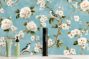 Modern bathroom wallpaper mockup PSD, a Household Mockup by oxy_gen (Thumbnail 2 of 2)