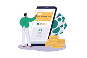 Clients use finance services in bank, a Finance Illustration by Good Studio (Thumbnail 7 of 12)