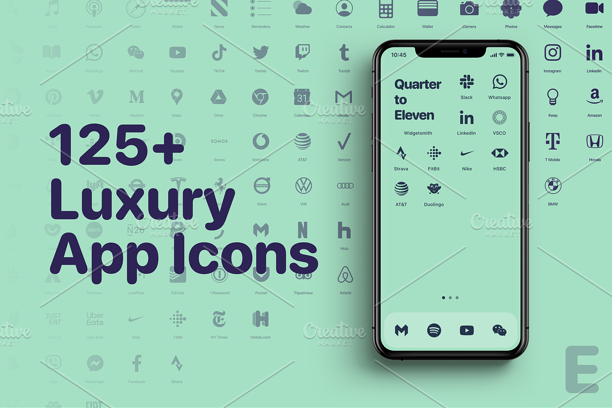iOS 14 Luxury iPhone App Icons • E, an Icon by Homescreen Pro (Photo 1 of 6)