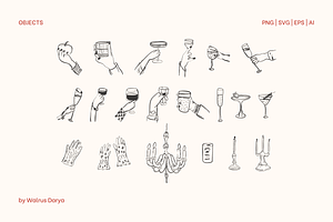 Whimsical Pencil Doodles Clipart