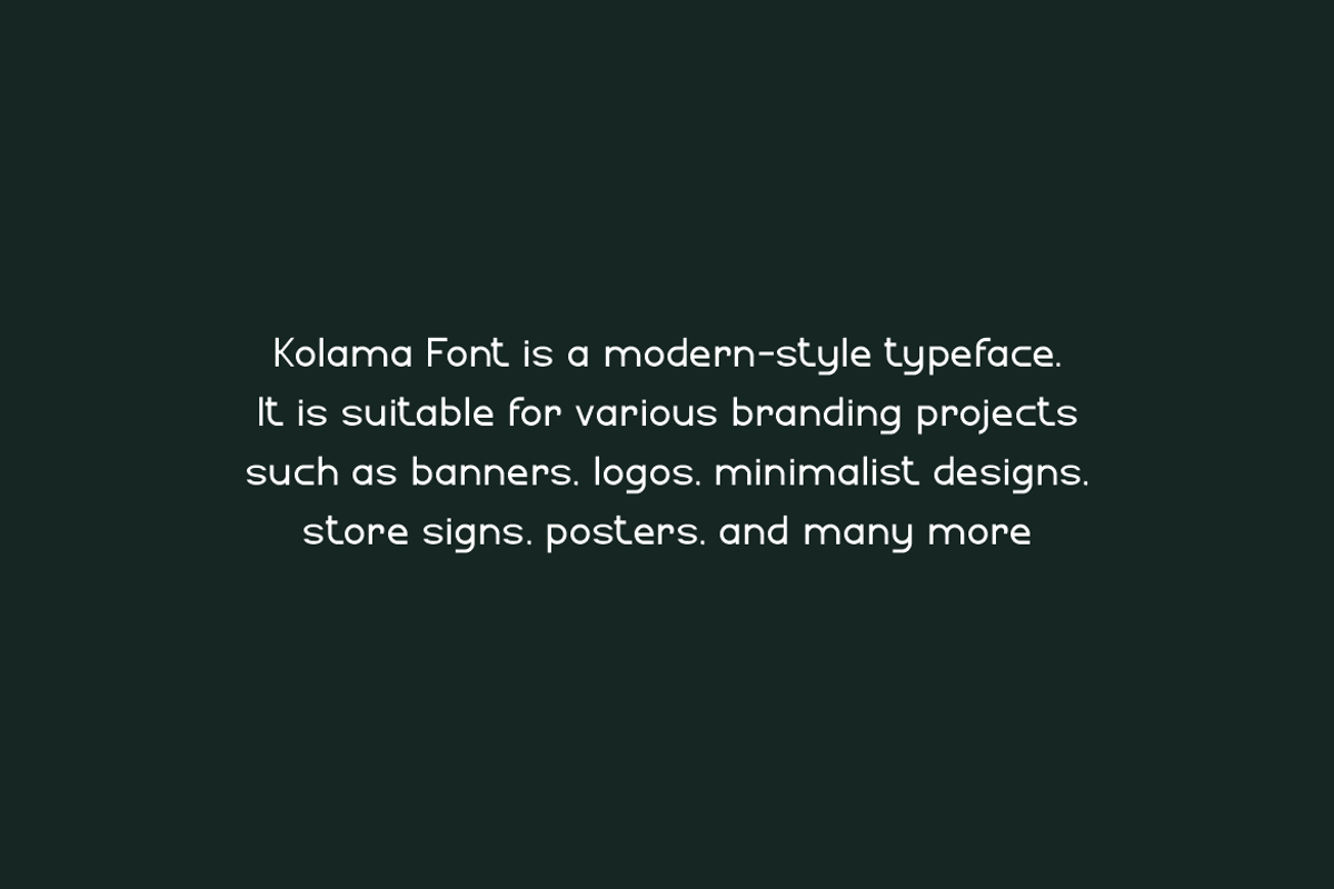 Kolama - Modern Clean Font, a Sans Serif Font by QR Design Studio (Photo 5 of 8)