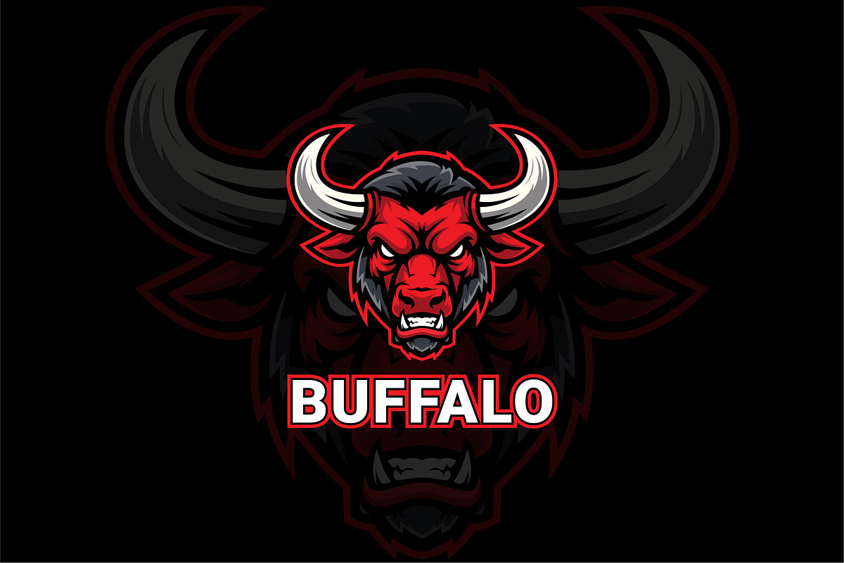 Buffalo Head Mascot, a Branding & Logo Template by shazi (Photo 2 of 2)
