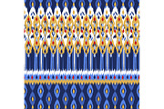 Ikat Border and Pattern in Blue Gold, a Pattern Graphic by Sharon Schwalbe (Thumbnail 2 of 2)