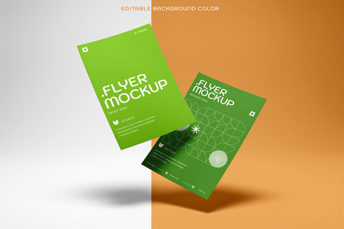 Floating Flyer Mockup Set, an Advertising Mockup by smishura (Photo 2 of 5)