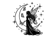 Fairy Moon Butterfly Silhouette, an Object Illustration by Gaye Art (Thumbnail 10 of 31)