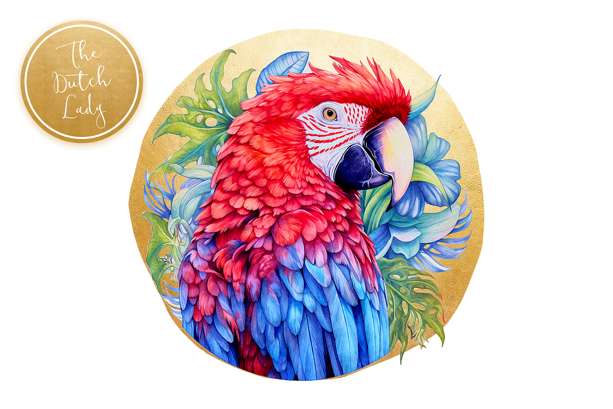Tropical Jungle Birds Clipart Set, an Animal Illustration by The Dutch Lady Designs (Photo 4 of 7)