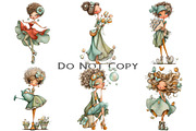 Whimsical Lady Clipart Bundle, an Illustration by Craft Nest (Thumbnail 5 of 9)