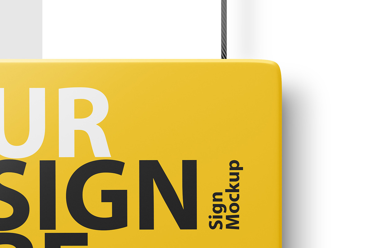 Sign on rope PSD Mockup, a Merchandise Mockup by GreatFruit (Photo 6 of 6)