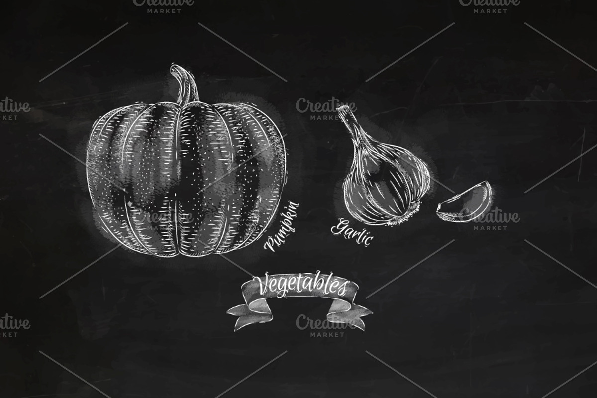 Vegetables chalk, an Illustration by Anna (Photo 5 of 5)