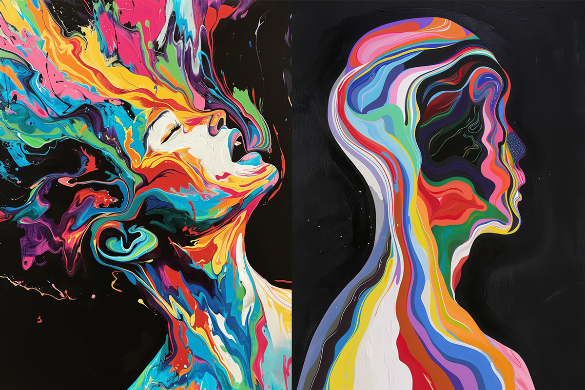 74 Paint splash faces, a Person Illustration by Handmadefont (Photo 3 of 12)