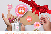 Round Xmas Retro Sticker Templates, a Stationery Template by Hell Yeah Designs (Thumbnail 4 of 8)