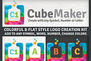 Colorful Flat Cube Logo Maker Set, a Branding & Logo Template by joyologo (Thumbnail 2 of 3)