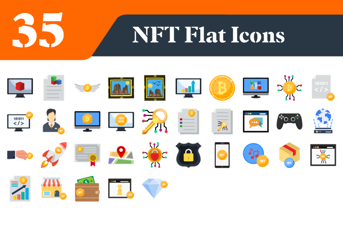 NFT Flat Icons Bundle, Blockchain, an Outline Icon by EllaMaiyaali (Photo 3 of 3)