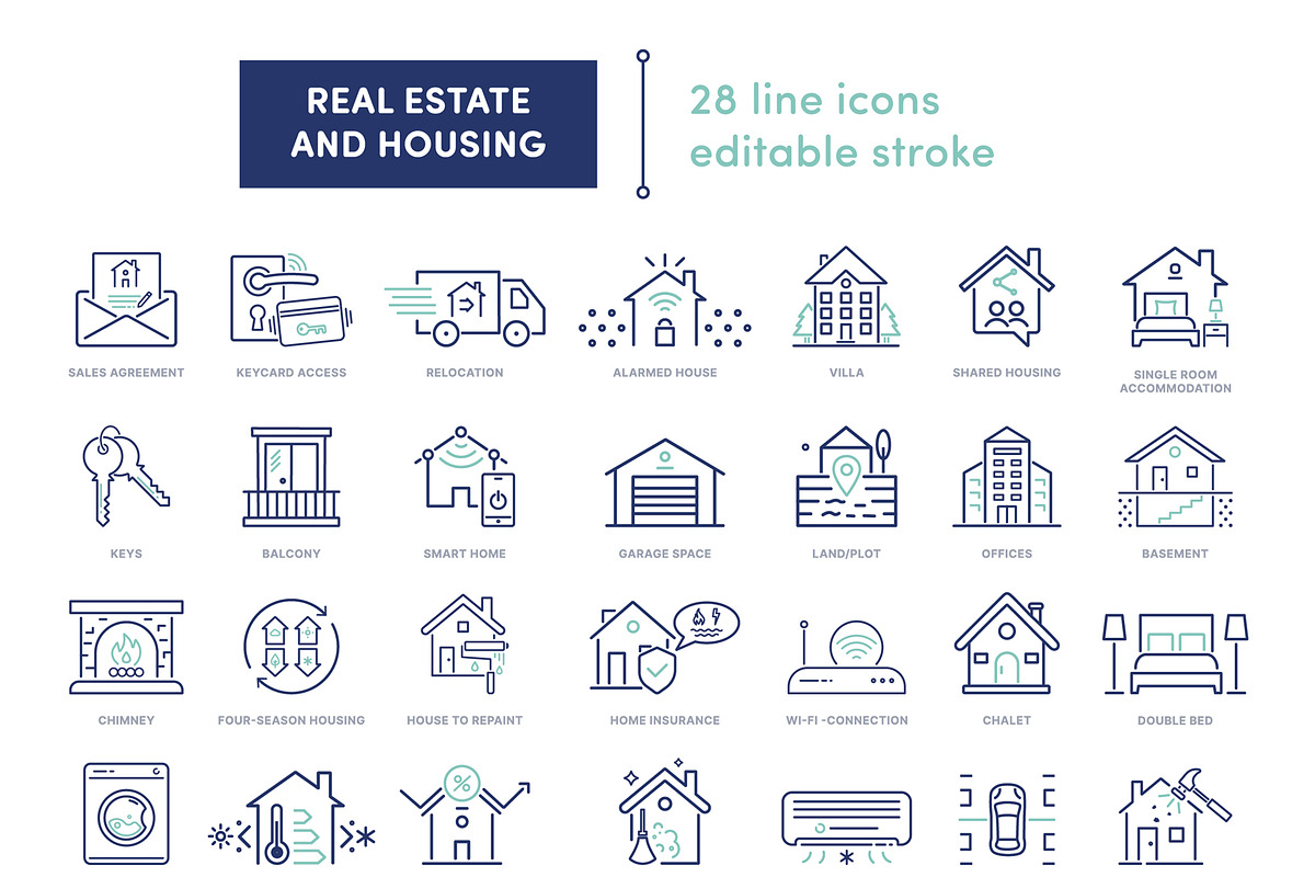 Real Estate Line Icons – 28 Icons, an Icon by Lucas-BRG94 (Photo 5 of 6)