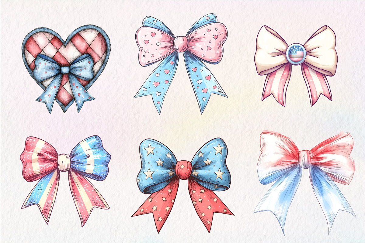 4th of July Bow Sublimation Bundle, an Illustration by CreationArt (Photo 2 of 6)