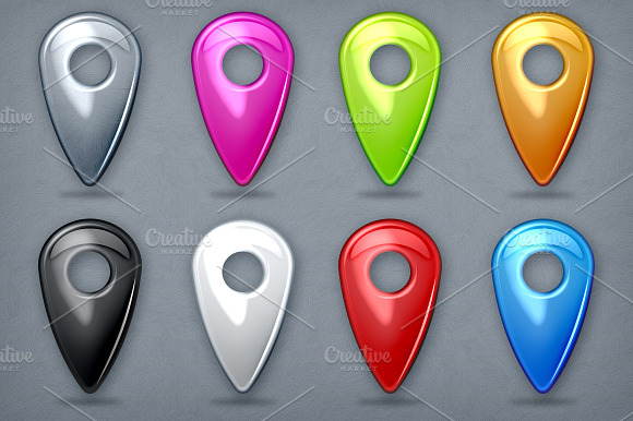 Glossy Map Markers 1