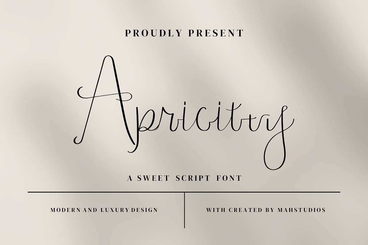 Apricitty Script Fonts, a Script Font by mahstudios