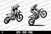Motocross rider jumping a dirt bike, a Transportation Illustration by Vectorhight (Thumbnail 2 of 3)