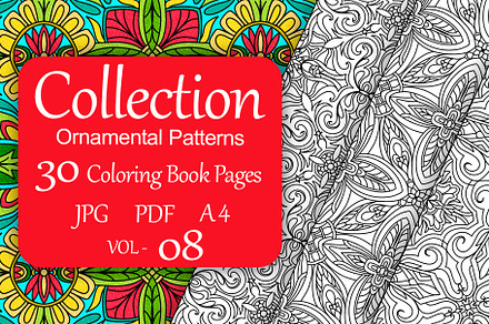 Patterns for coloring PDF,JPG vol-08