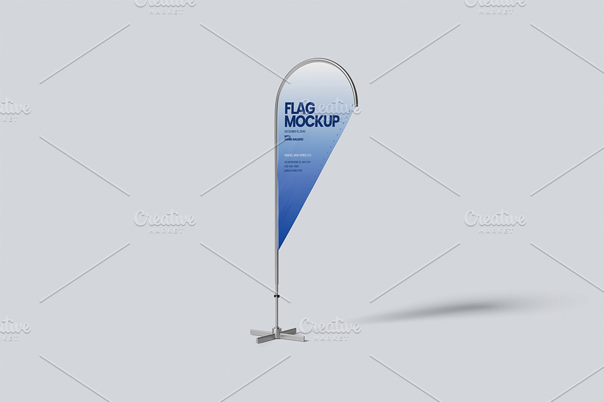 Teardrop Flag Banner Mockup, an Advertising Mockup by Gatamotion (Photo 4 of 5)