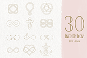 30 Infinity Symbols EPS & PNG, an Outline Icon by Pixejoo (Thumbnail 1 of 5)